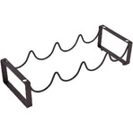 Iron Wine Rack Bottle Holder Metal Display Stand Tabletop Decorative Storage - Brown