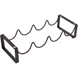 Iron Wine Rack Bottle Holder Metal Display Stand Tabletop Decorative Storage - Brown - Rear View