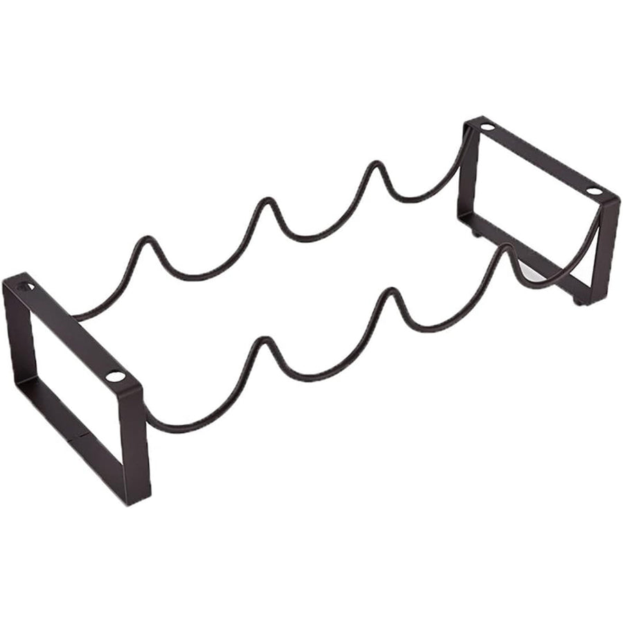 Iron Wine Rack Bottle Holder Metal Display Stand Tabletop Decorative Storage - Brown