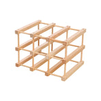 Wine Rack Wooden Storage Stand 9 Bottle Timber Cellar Holder Organizer Shelf