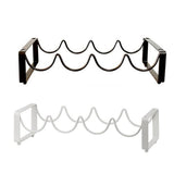 Iron Wine Rack Bottle Holder Metal Display Stand Tabletop Decorative Storage - White - Front View