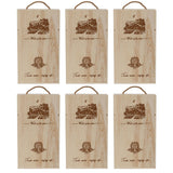 6pcs Red Wine Wooden Gift Box Packaging Storage Box for Wine Bottle Gifts - Single clamshell