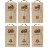6pcs Red Wine Wooden Gift Box Packaging Storage Box for Wine Bottle Gifts - Single pull-out - Rear View