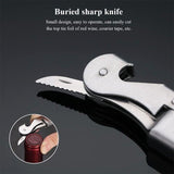 Waiters Friend Corkscrew Stainless Steel Wine Bottle Opener Screw Knife Bar - Side View