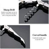Waiters Friend Corkscrew Stainless Steel Wine Bottle Opener Screw Knife Bar - Close-Up Angle