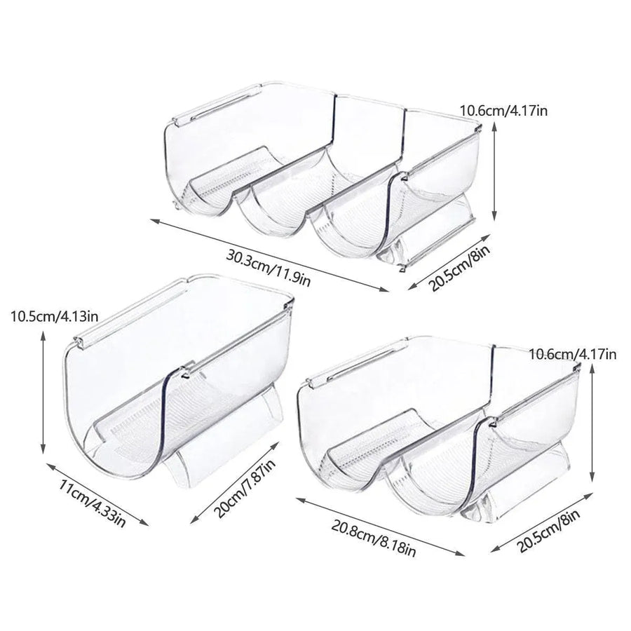 Fridge Organiser Wine Beer Stacking Bottle Rack Kitchen Space Saving Can Holder - 1 Grid