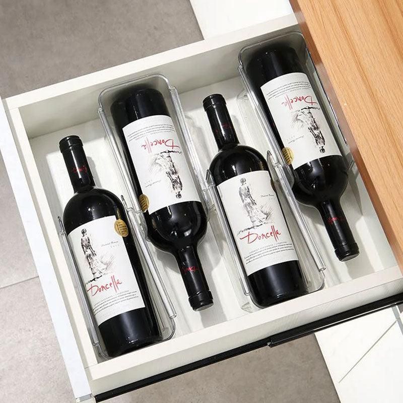 Fridge Organiser Wine Beer Stacking Bottle Rack Kitchen Space Saving Can Holder - 1 Grid