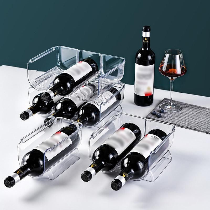 Fridge Organiser Wine Beer Stacking Bottle Rack Kitchen Space Saving Can Holder - 1 Grid