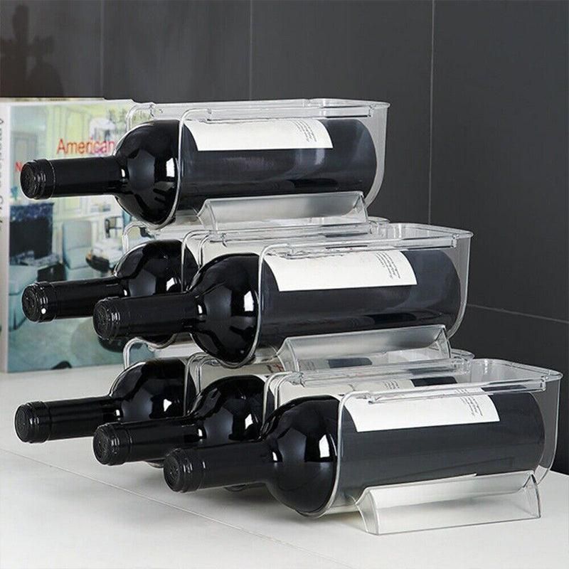 Fridge Organiser Wine Beer Stacking Bottle Rack Kitchen Space Saving Can Holder - 1 Grid