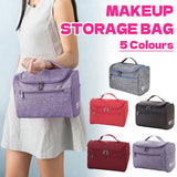 Womens Cosmetic Bag Make Up Case Travel Toiletry Wash Organiser Vanity Nail Box - Wine Red