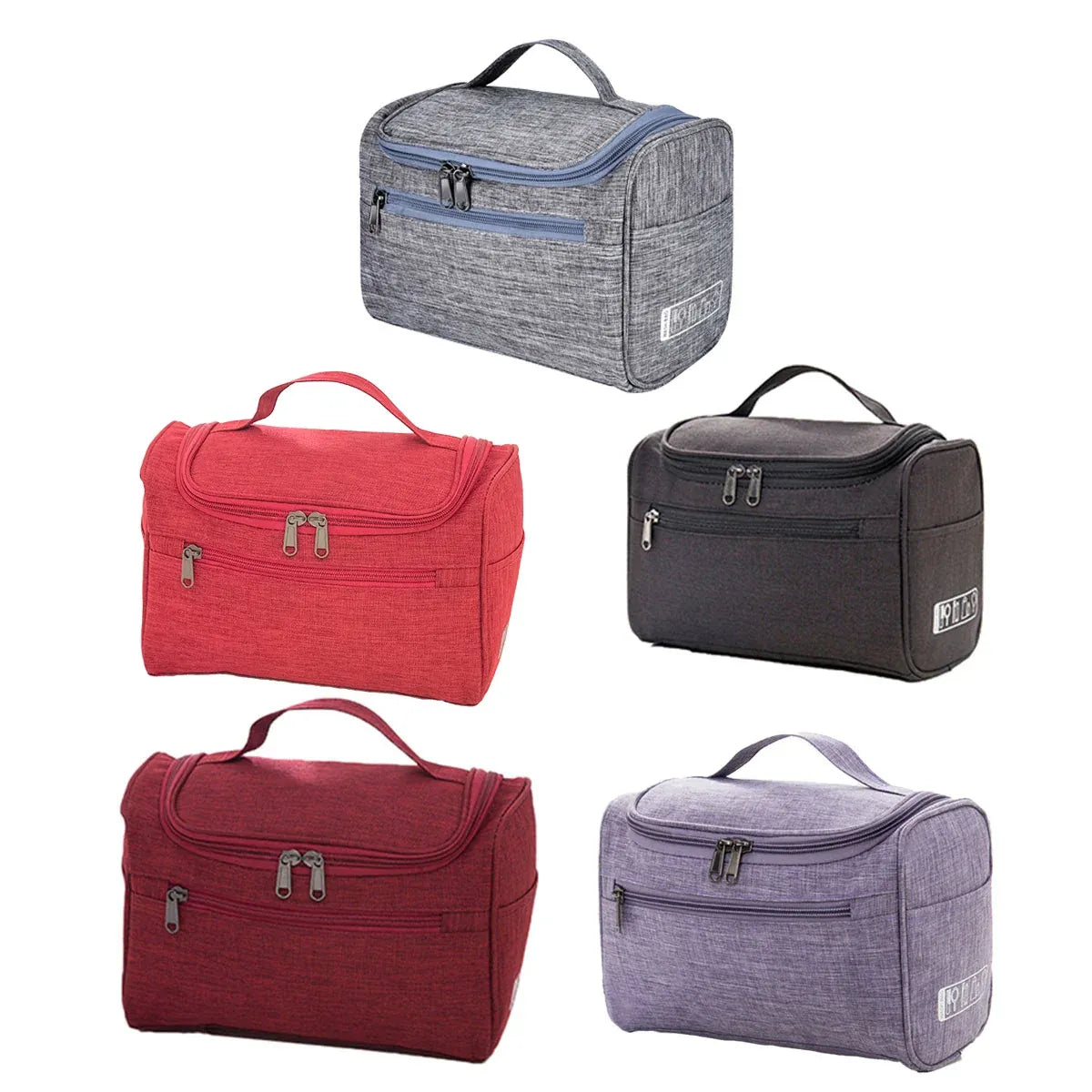 Womens Cosmetic Bag Make Up Case Travel Toiletry Wash Organiser Vanity Nail Box - Wine Red