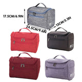 Womens Cosmetic Bag Make Up Case Travel Toiletry Wash Organiser Vanity Nail Box - Wine Red - Side View