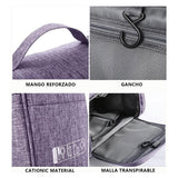 Womens Cosmetic Bag Make Up Case Travel Toiletry Wash Organiser Vanity Nail Box - Wine Red