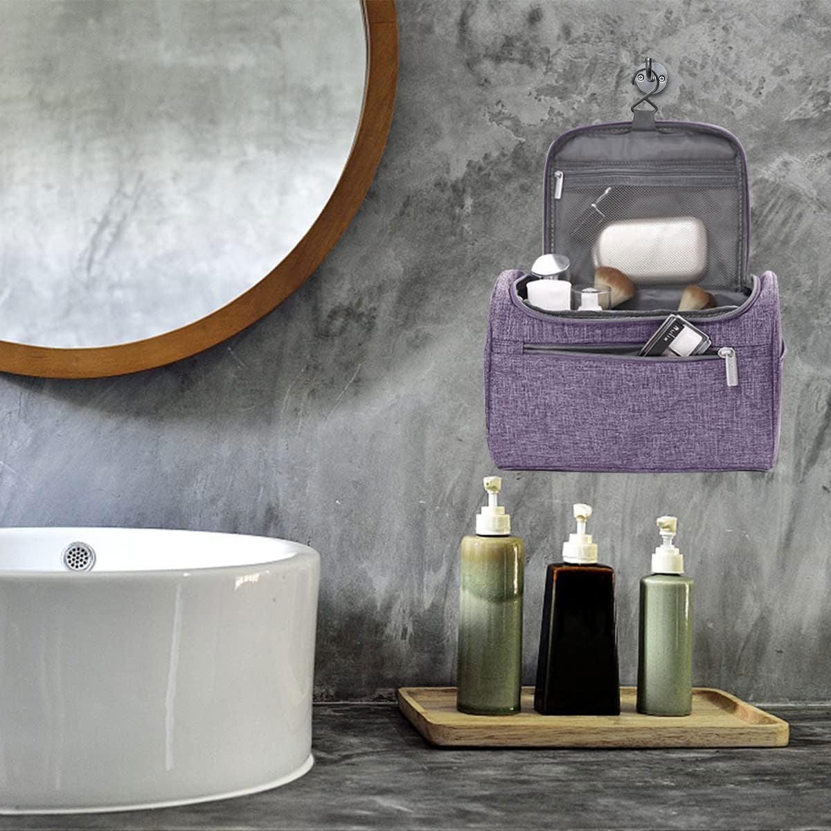 Womens Cosmetic Bag Make Up Case Travel Toiletry Wash Organiser Vanity Nail Box - Wine Red