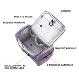 Womens Cosmetic Bag Make Up Case Travel Toiletry Wash Organiser Vanity Nail Box - Wine Red - Extra Image