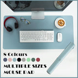 Large Leather Gaming Mouse Pad Waterproof Desk Keyboard Mat 120 x 60cm - Wine Red - Front View