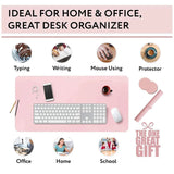 Large Leather Gaming Mouse Pad Waterproof Desk Keyboard Mat 120 x 60cm - Wine Red - Rear View