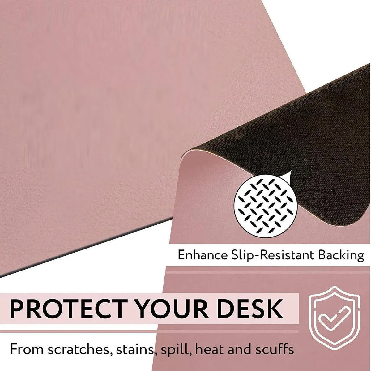Leather Mouse Pad Gaming Waterproof Desk Mat 25 x 21cm Anti Slip - Wine Red