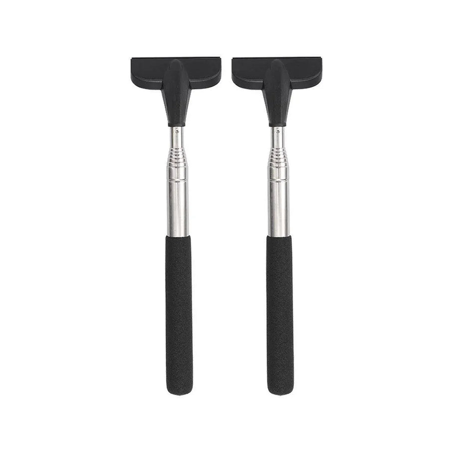 2pcs Retractable Windshield Wiper Set Rear View Mirror Cleaner Car Wiper Blade - Black