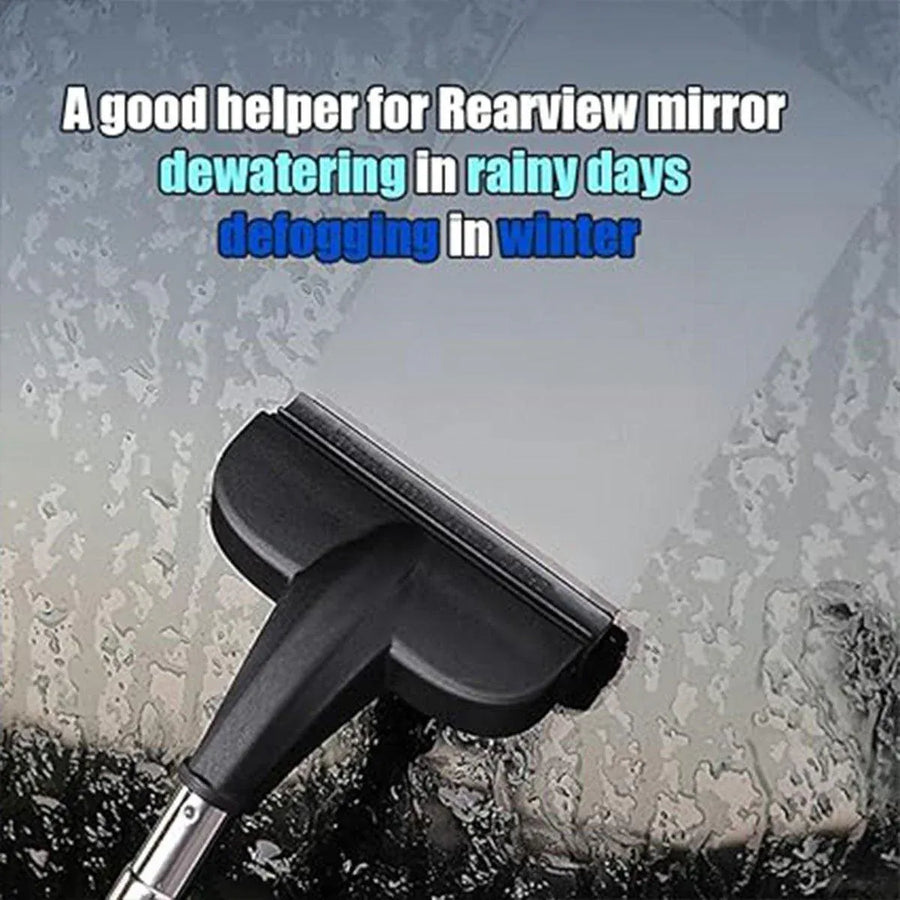 2pcs Retractable Windshield Wiper Set Rear View Mirror Cleaner Car Wiper Blade - Black