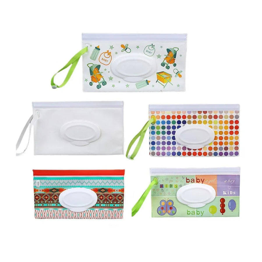 5PCS Dispenser Travel Wet Wipe Bag Pouch Portable Tissue Case Holder