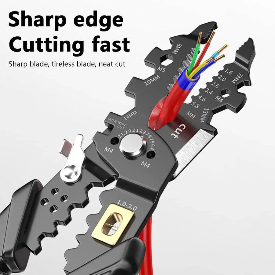 25in1 Wire Stripping Pliers Multi Function Cable Splitter Cutter Winding Tool