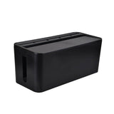 Large Cable Wire Cord Storage Box Case with Lid for Power Board and Device Charging - Black