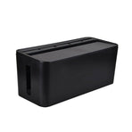 Large Cable Wire Cord Storage Box Case with Lid for Power Board and Device Charging - Black