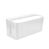 Large Cable Wire Cord Storage Box Case with Lid for Power Board and Device Charging - White