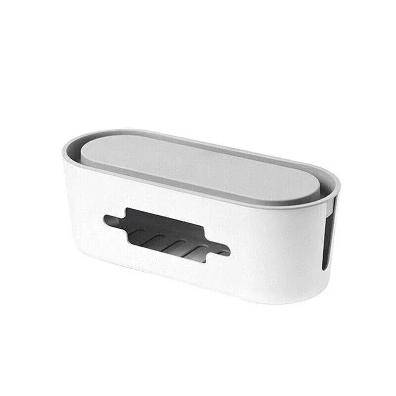 Cable Power Management Storage Box Socket Wire Tidy Organiser Hide Case - Grey