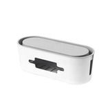 Cable Power Management Storage Box Socket Wire Tidy Organiser Hide Case - Grey - Side View