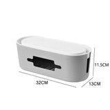 Cable Power Management Storage Box Socket Wire Tidy Organiser Hide Case - Grey - Top-Down View