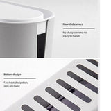 Cable Power Management Storage Box Socket Wire Tidy Organiser Hide Case - Grey - Low Angle
