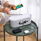 Cable Power Management Storage Box Socket Wire Tidy Organiser Hide Case - Grey - Extra Image