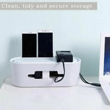 Cable Power Management Storage Box Socket Wire Tidy Organiser Hide Case - White - Extra Image