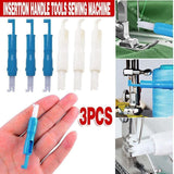 3x Automatic Needle Threader -Insertion Handle Tools Sewing Machine - White - Front View