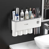 Multifunctional Toothbrush Holder Handfree Automatic Toothpaste Dispenser Set - 45-Degree Angle