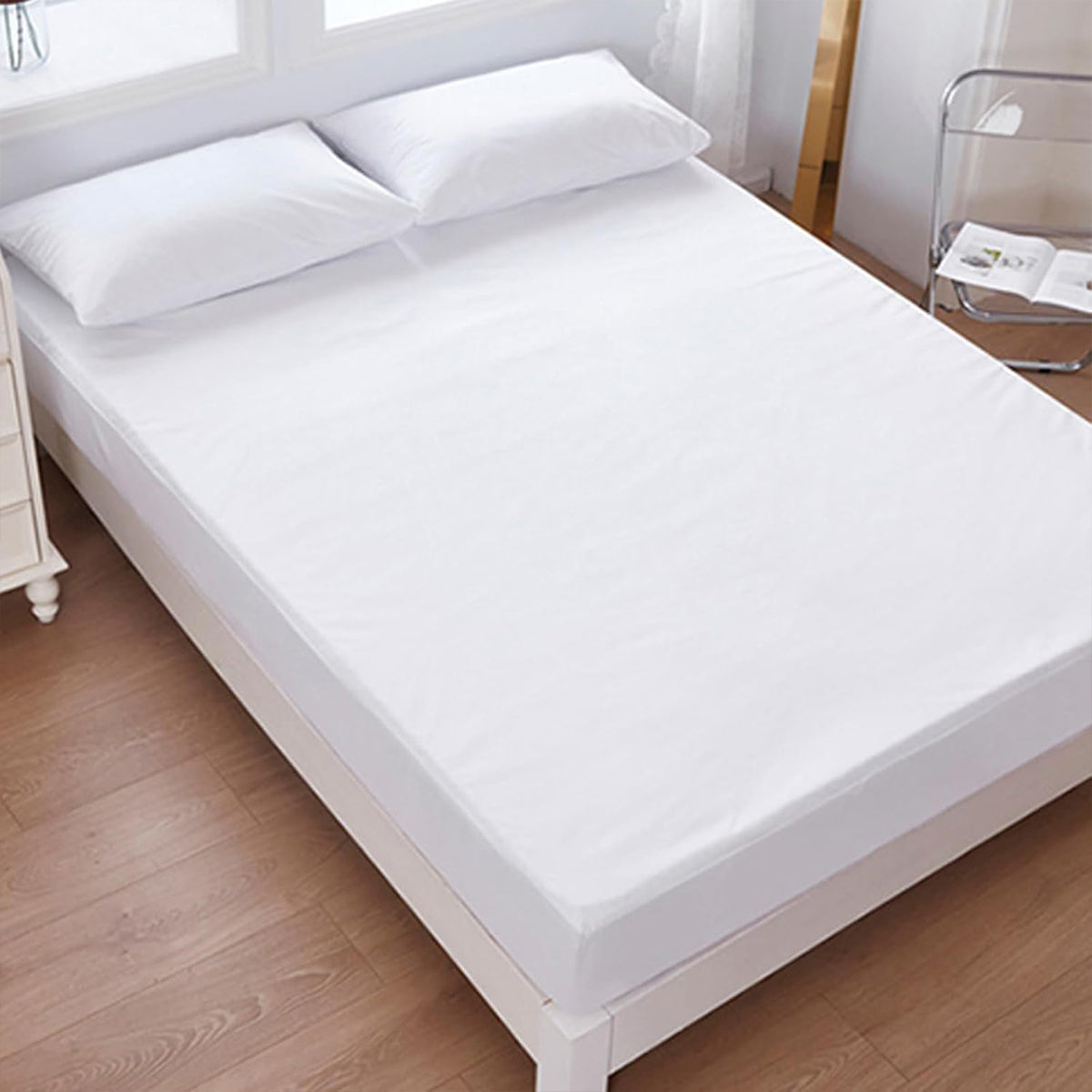 Waterproof Mattress Protector Fitted Sheet Bed Cover for Single King Single Double Queen - 137x190cm