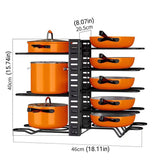 Adjustable Multi Layer Pot Lid Rack Vertical Storage Organizer Countertop Holder - Side View