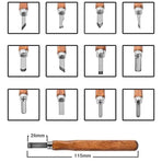 12Pcs Wood Carving Tool Chisels Set Woodcut Knife Arts Crafts Woodworking Chisel