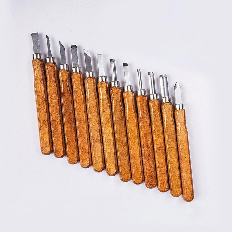 12Pcs Wood Carving Tool Chisels Set Woodcut Knife Arts Crafts Woodworking Chisel