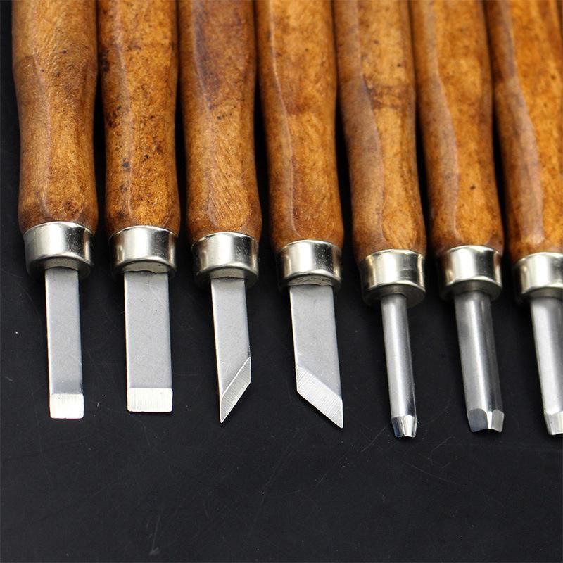 12Pcs Wood Carving Tool Chisels Set Woodcut Knife Arts Crafts Woodworking Chisel