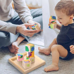 10PCS Wooden 3D Puzzle Blocks Educational Toy Matching Game with Solid Wood Tray