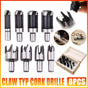 8 PCS Wood Plug Hole Cutter Dowel Maker Cutting Tools Shank Drill Bits With Box