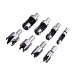 8 PCS Wood Plug Hole Cutter Dowel Maker Cutting Tools Shank Drill Bits With Box