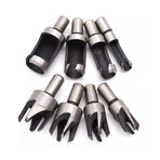 8 PCS Wood Plug Hole Cutter Dowel Maker Cutting Tools Shank Drill Bits With Box