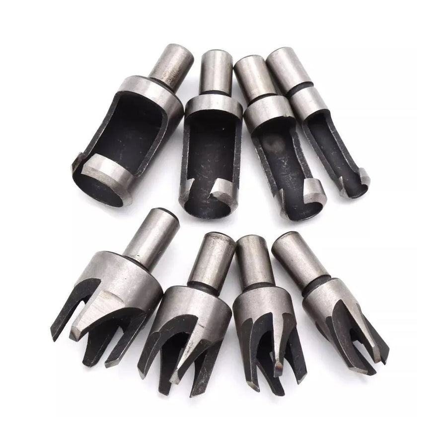 8 PCS Wood Plug Hole Cutter Dowel Maker Cutting Tools Shank Drill Bits With Box