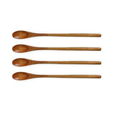 4PCS 20CM Japanese Wooden Long Handle Stirring Spoon Small Honey Spoon Tableware - Front View
