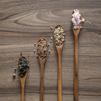 4PCS 20CM Japanese Wooden Long Handle Stirring Spoon Small Honey Spoon Tableware