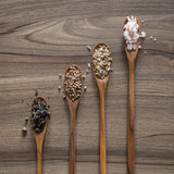 4PCS 20CM Japanese Wooden Long Handle Stirring Spoon Small Honey Spoon Tableware - Top-Down View
